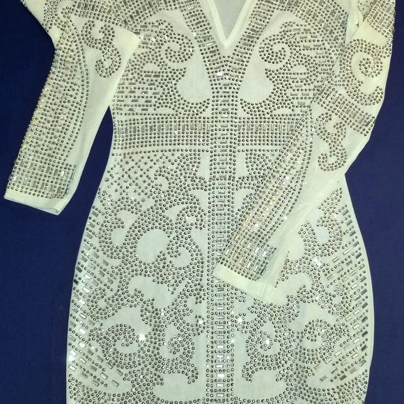 White Bling Mini Dress - Picture 2 of 11